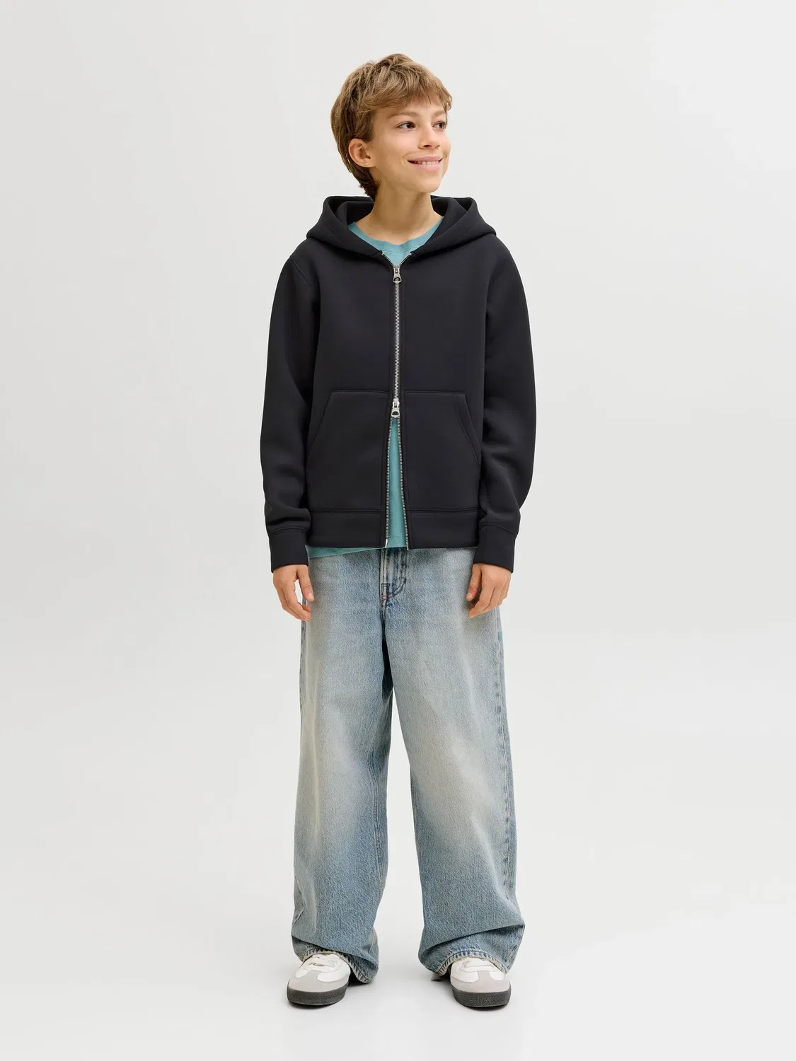 Капюшон худи, JACK & JONES Junior, черный — фото 4