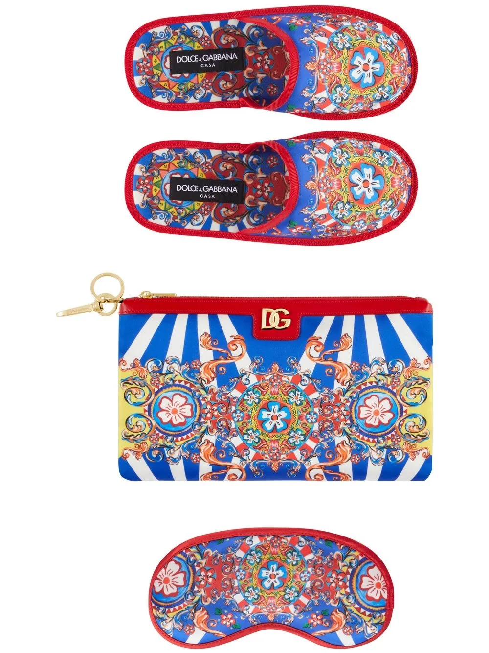 Набор из трех предметов с абстрактным принтом Dolce & Gabbana, красный