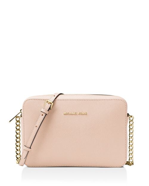 

Большая сумка через плечо из сафьяновой кожи Jet Set Michael Kors, цвет Brown