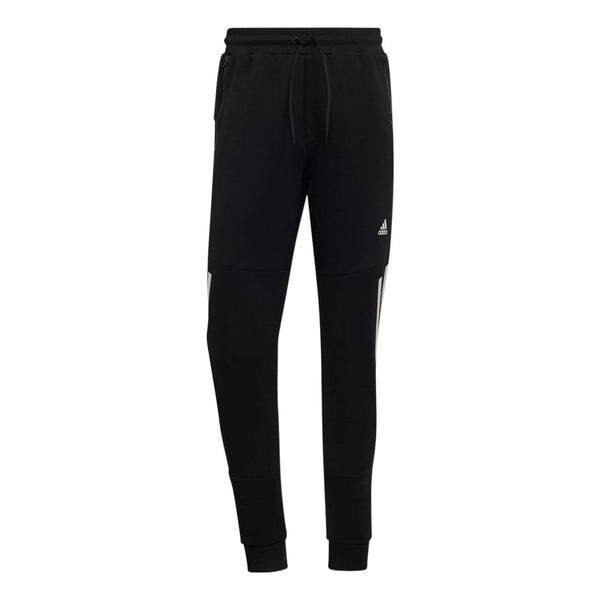 

Спортивные штаны Men's adidas Solid Color Stripe Logo Elastic Waistband Bundle Feet Sports Pants/Trousers/Joggers Black, черный