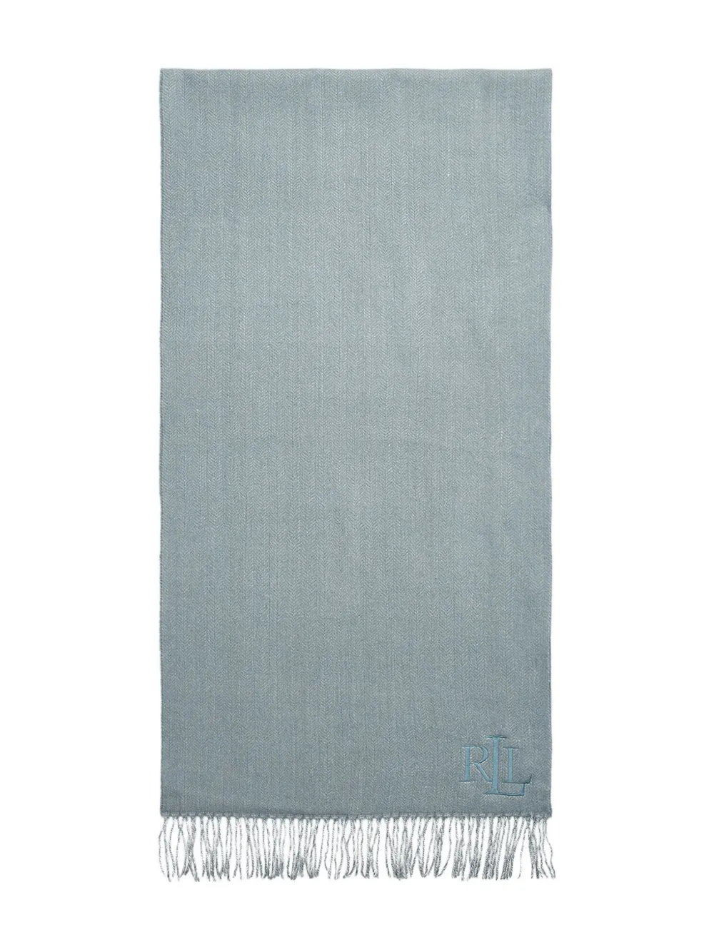 

Шарф с вышитым логотипом и бахромой Lauren Ralph Lauren, синий