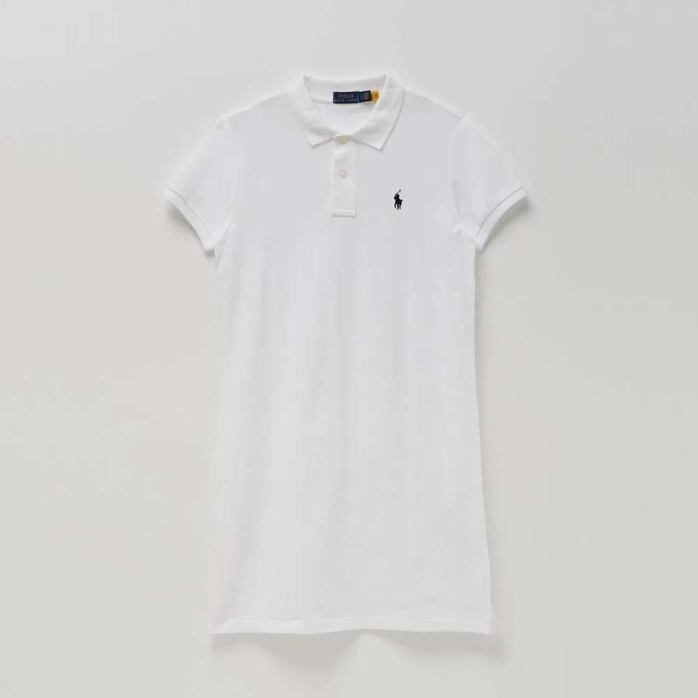 Женское хлопковое платье-поло белого цвета от Polo Ralph Lauren