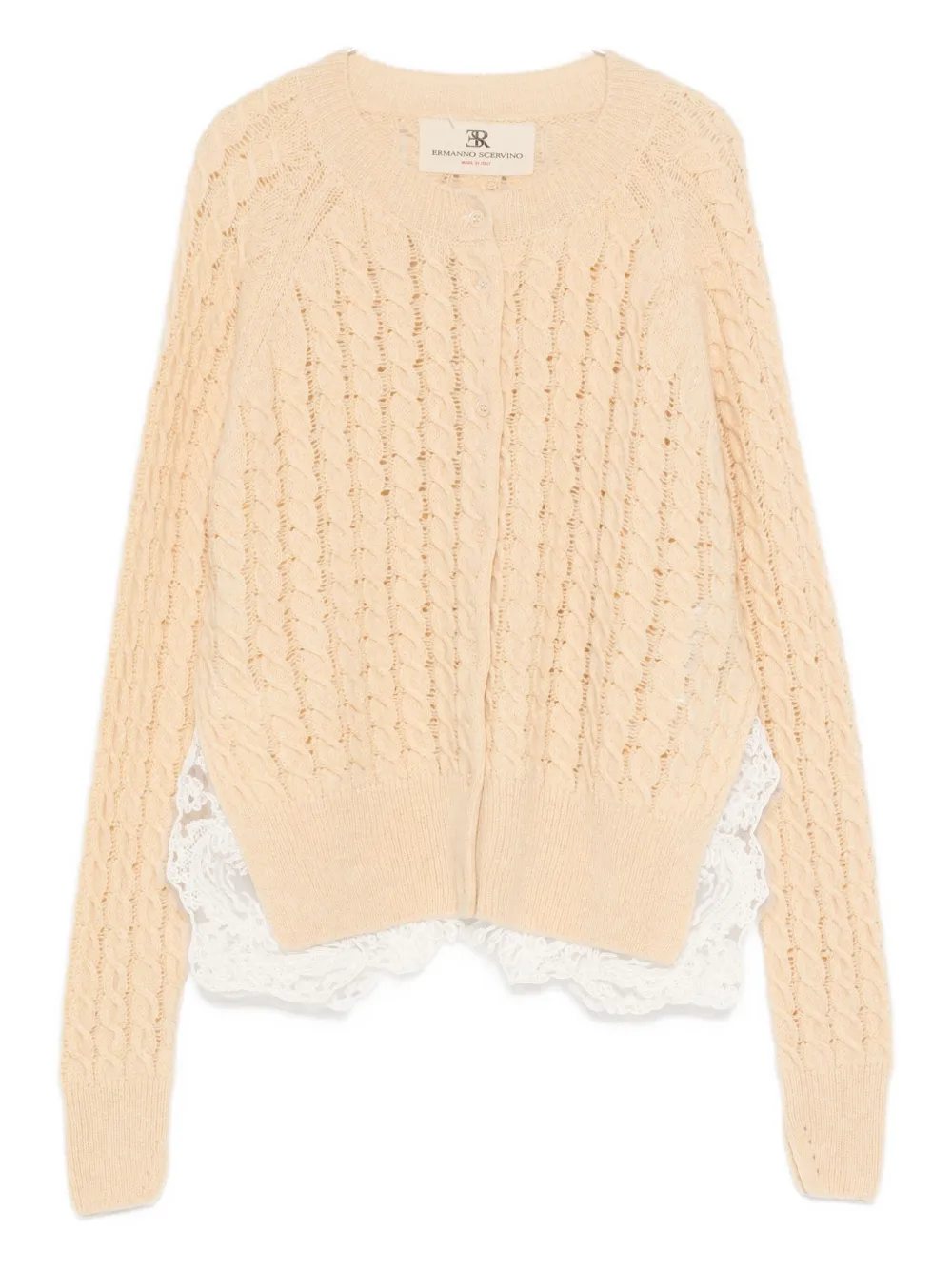 

Кардиган с кружевом Ermanno Scervino, бежевый