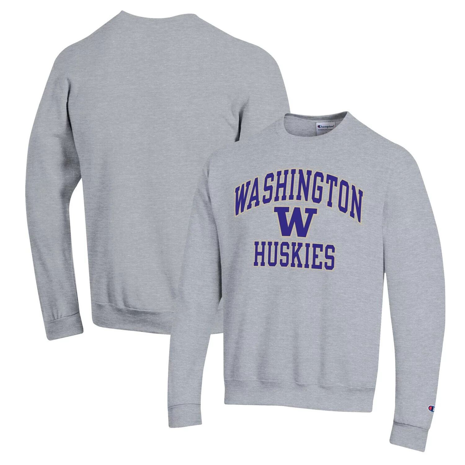 

Мужской пуловер с высоким мотором Heather Grey Washington Huskies Champion