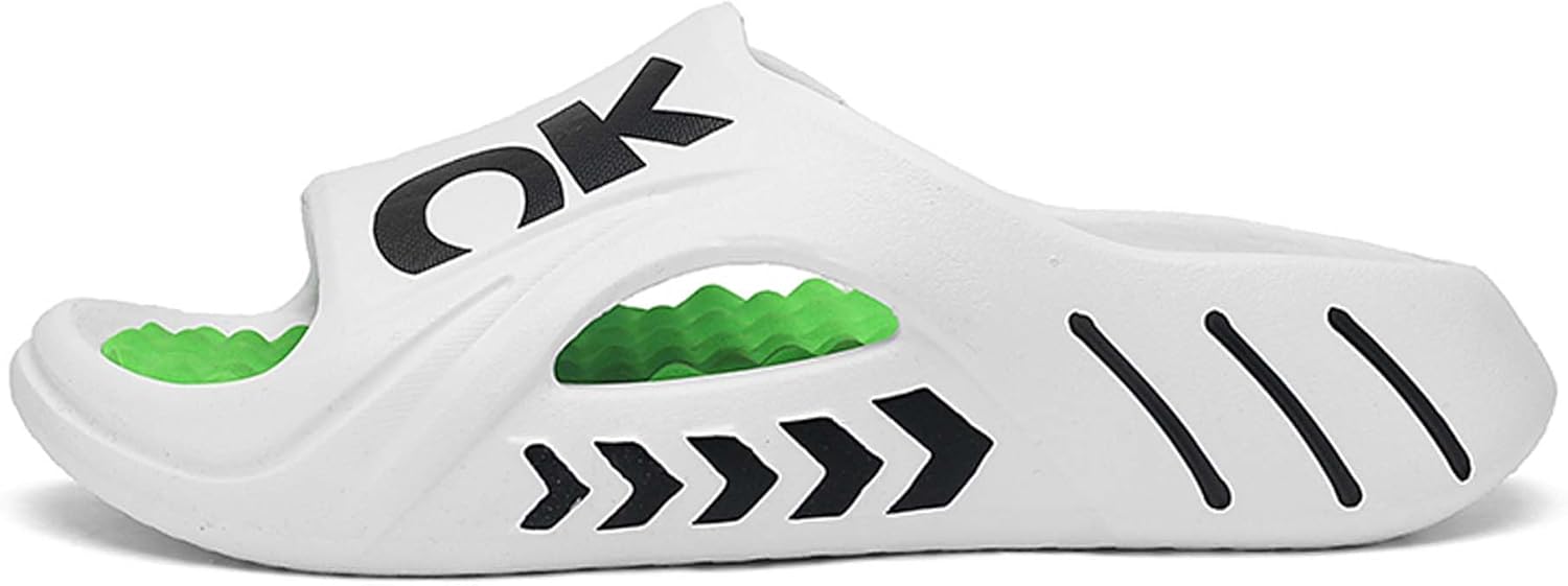 

Мужские массажные тапочки с противоскользящей подошвой, повседневные слитные шлепанцы, удобные пляжные сандалии, быстро сохнущие душевые тапочки Generic, белый