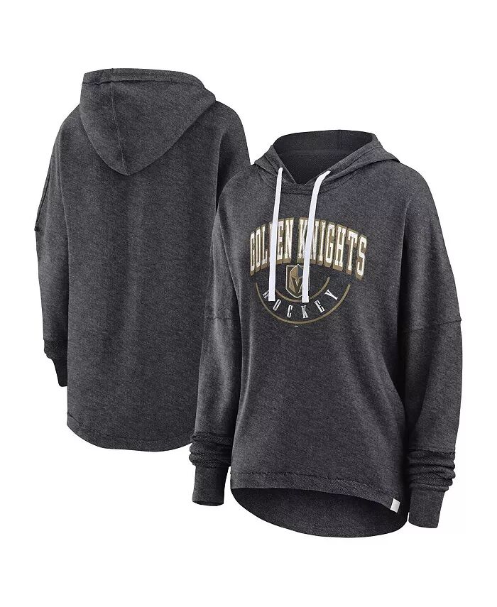 

Женская толстовка с капюшоном цвета меланж с эффектом потертости Vegas Golden Knights Lux Lounge Helmet Arch Fanatics