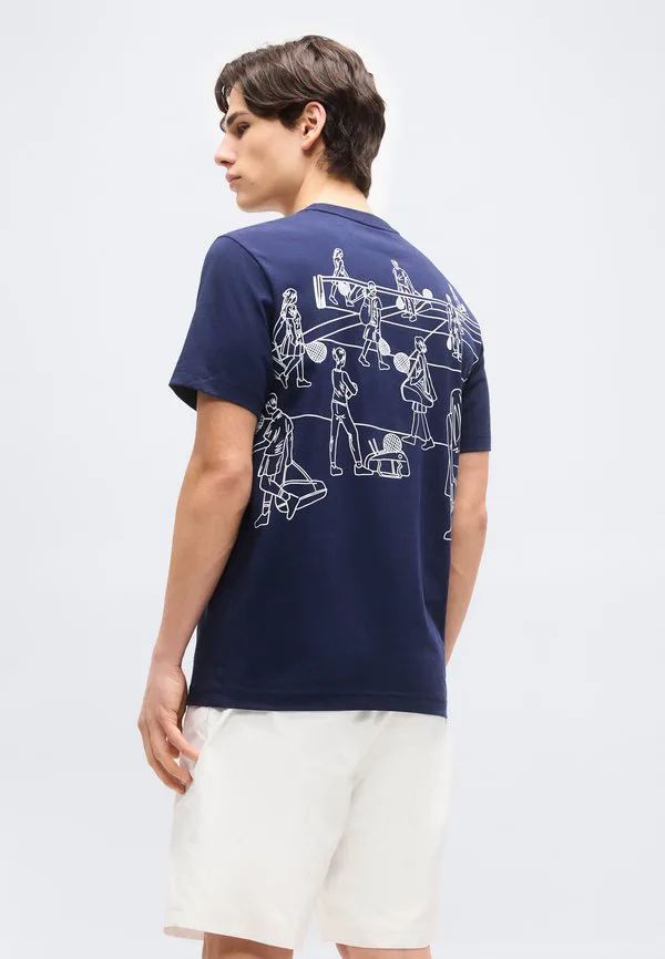 Футболка с графическим принтом в стиле ретро Lacoste Sport, Navy Blue