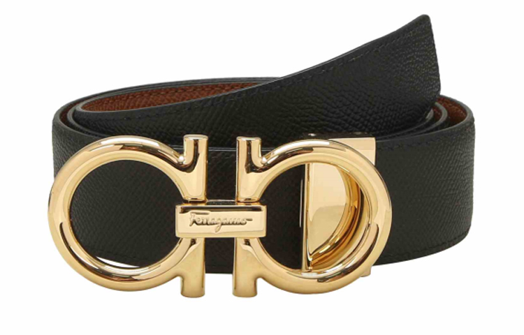 

Ferragamo Кожаный мужской ремень черный шириной 3.5 см