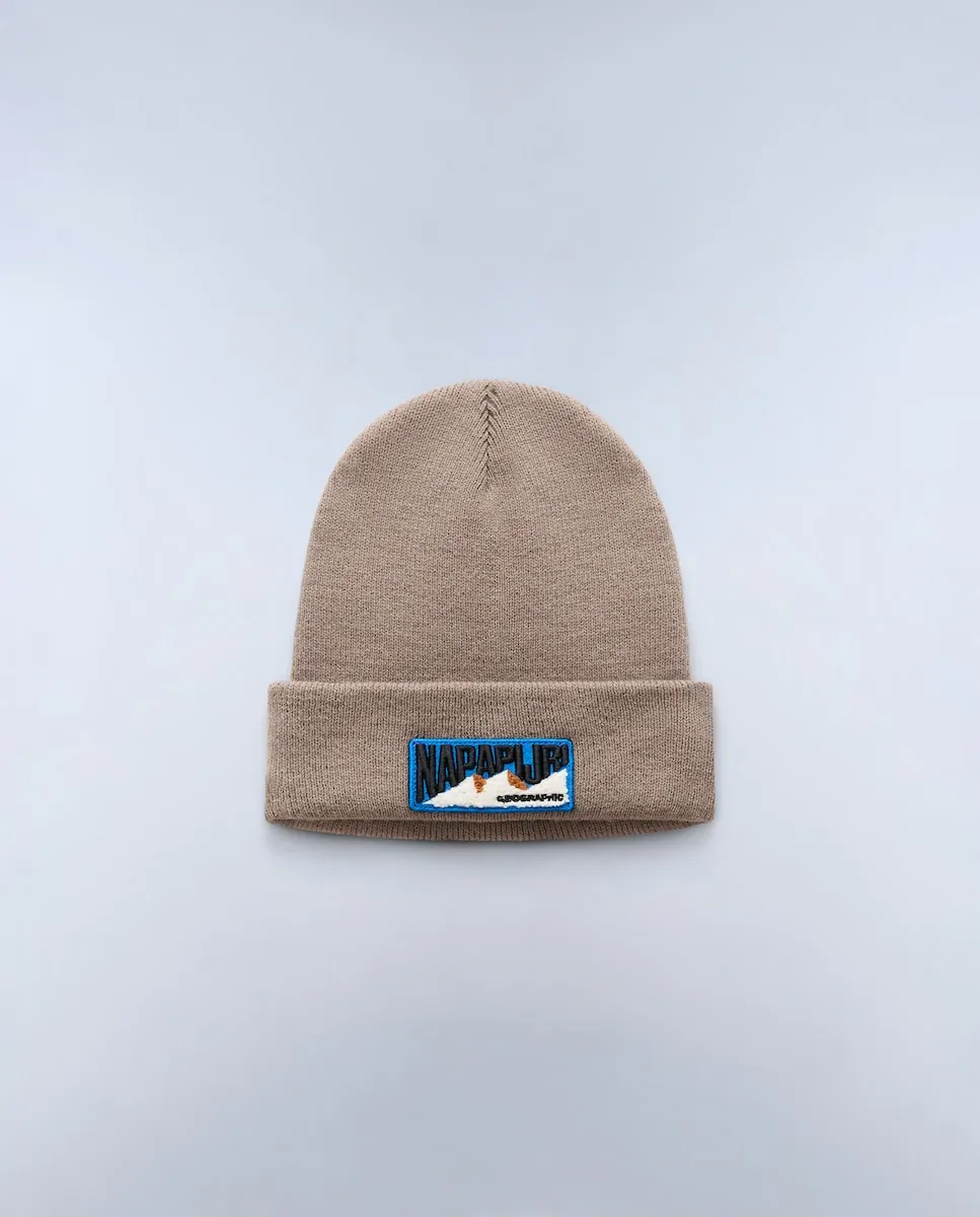 

Мужская шапка с передним эластичным вязаным патчем Napapijri, бежевый