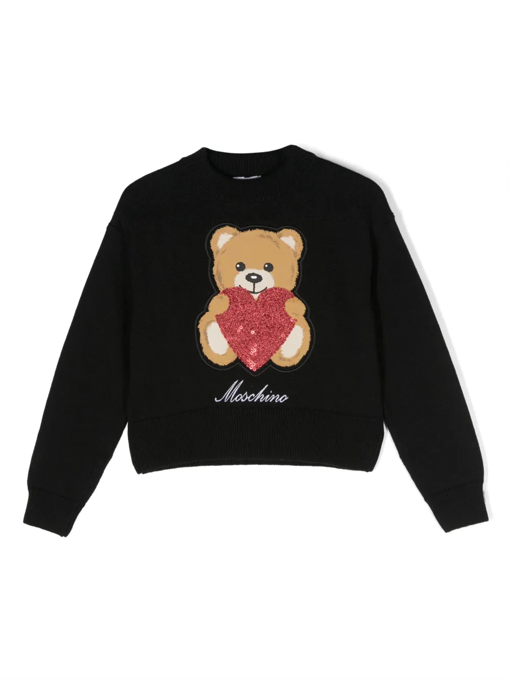 

Джемпер Heart Teddy Bear Moschino Kids, черный