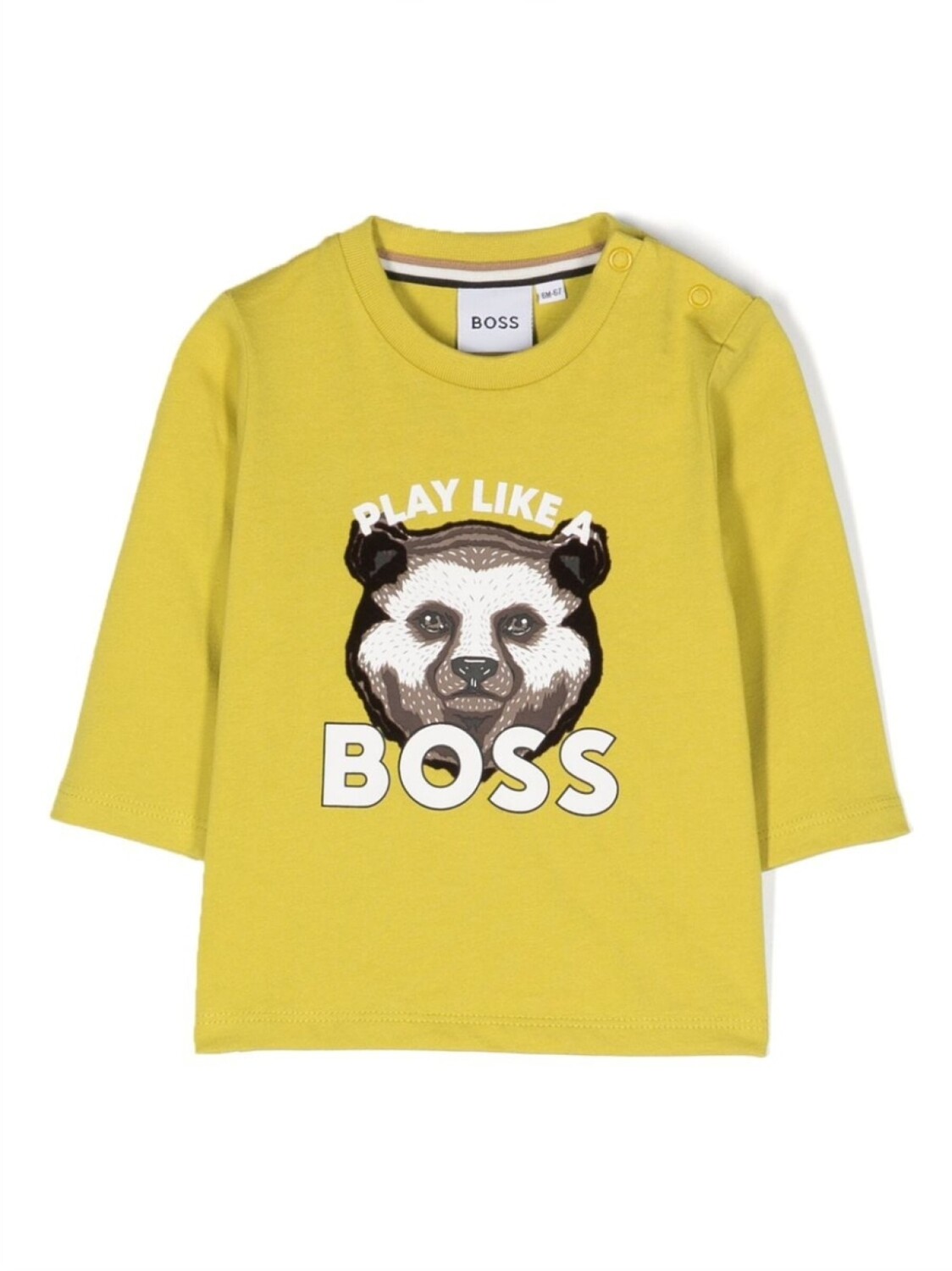 

BOSS Kidswear футболка с длинными рукавами и надписью, желтый