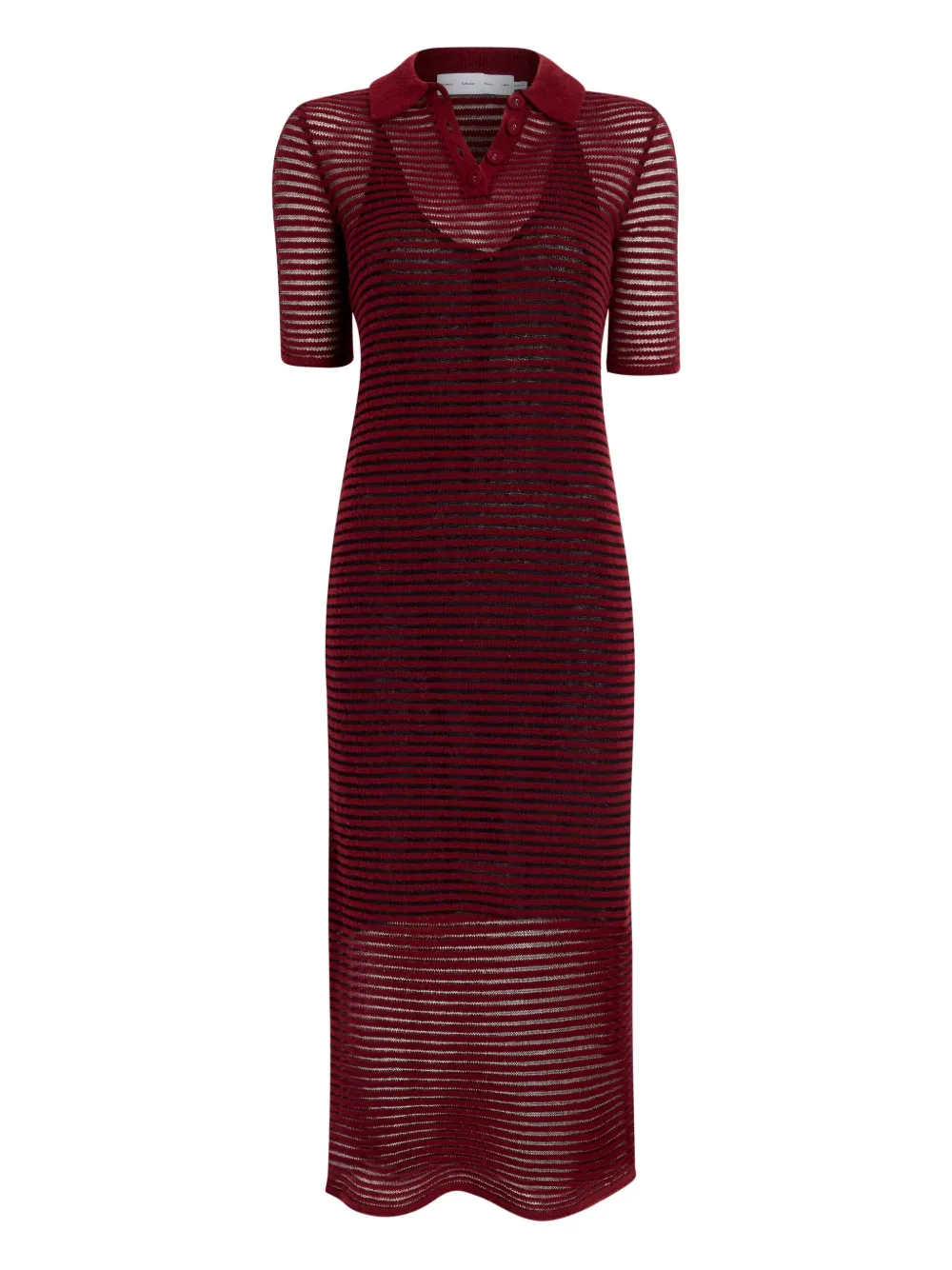 

Полосатое платье миди Meline с воротником поло Proenza Schouler White Label, красный