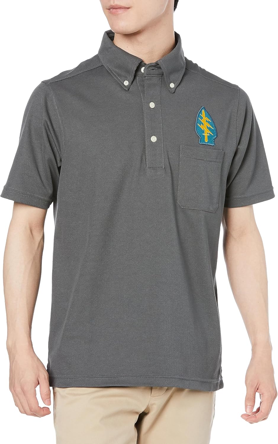 

Футболка-поло F-Style F-SD021123, с эмблемой армии США, влагоотводящая, быстросохнущая, с карманами, на пуговицах, с коротким рукавом, темно-серая