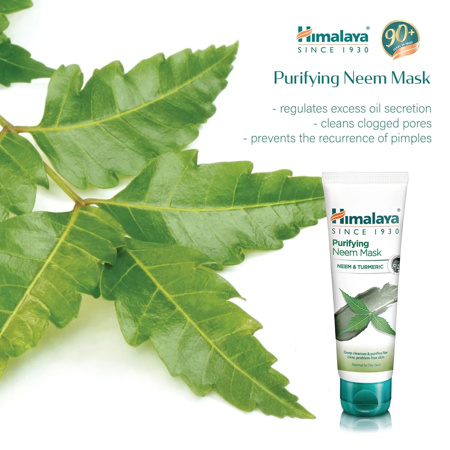 Очищающая маска для лица Himalaya Purifying Neem с нимом и куркумой, 75 мл (3 шт.) Himalaya — фото 3