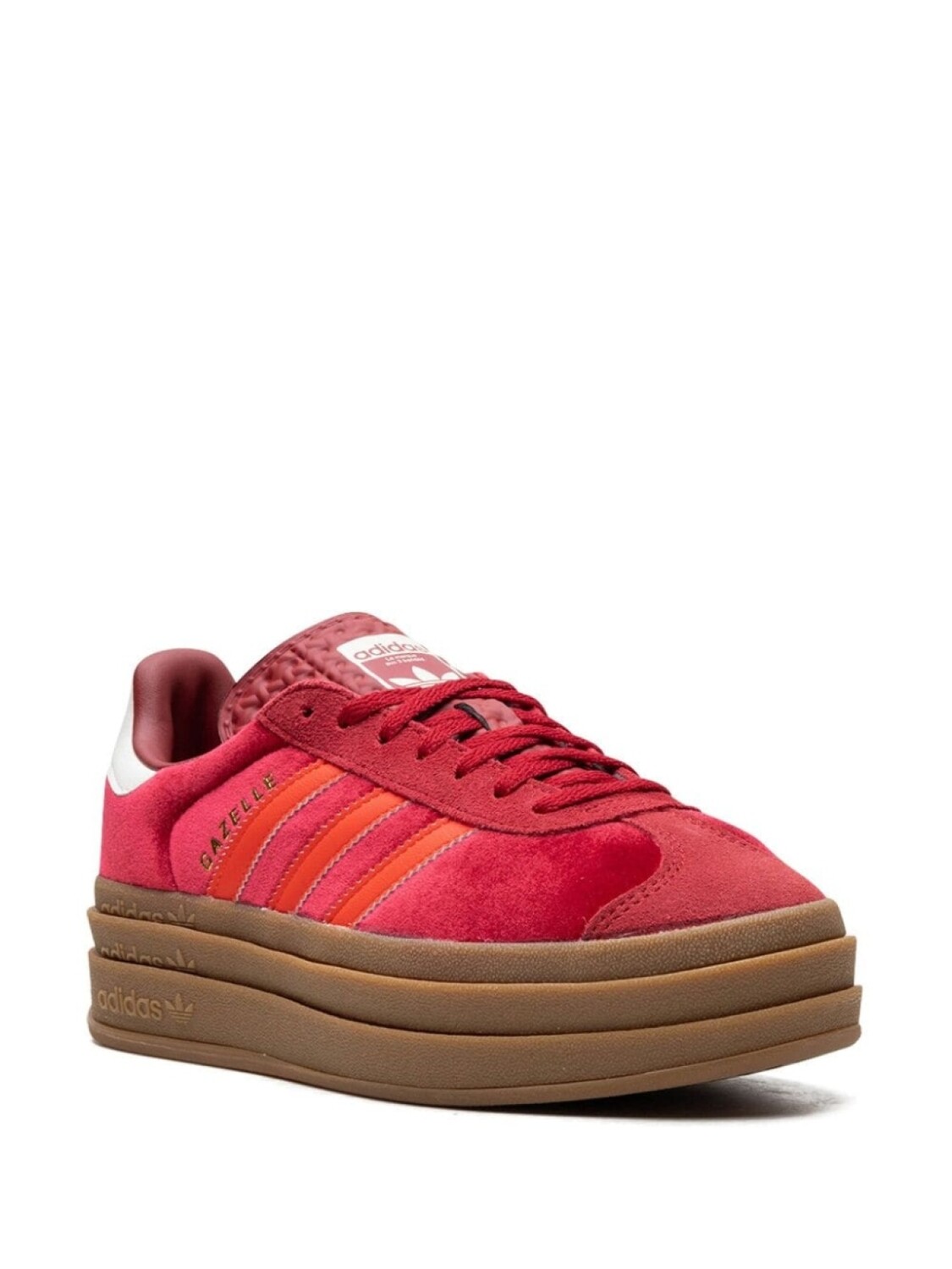 Кроссовки adidas Gazelle Bold "Velvet Pack - Victory Red/Bright Red/Off White", красный — фото 2