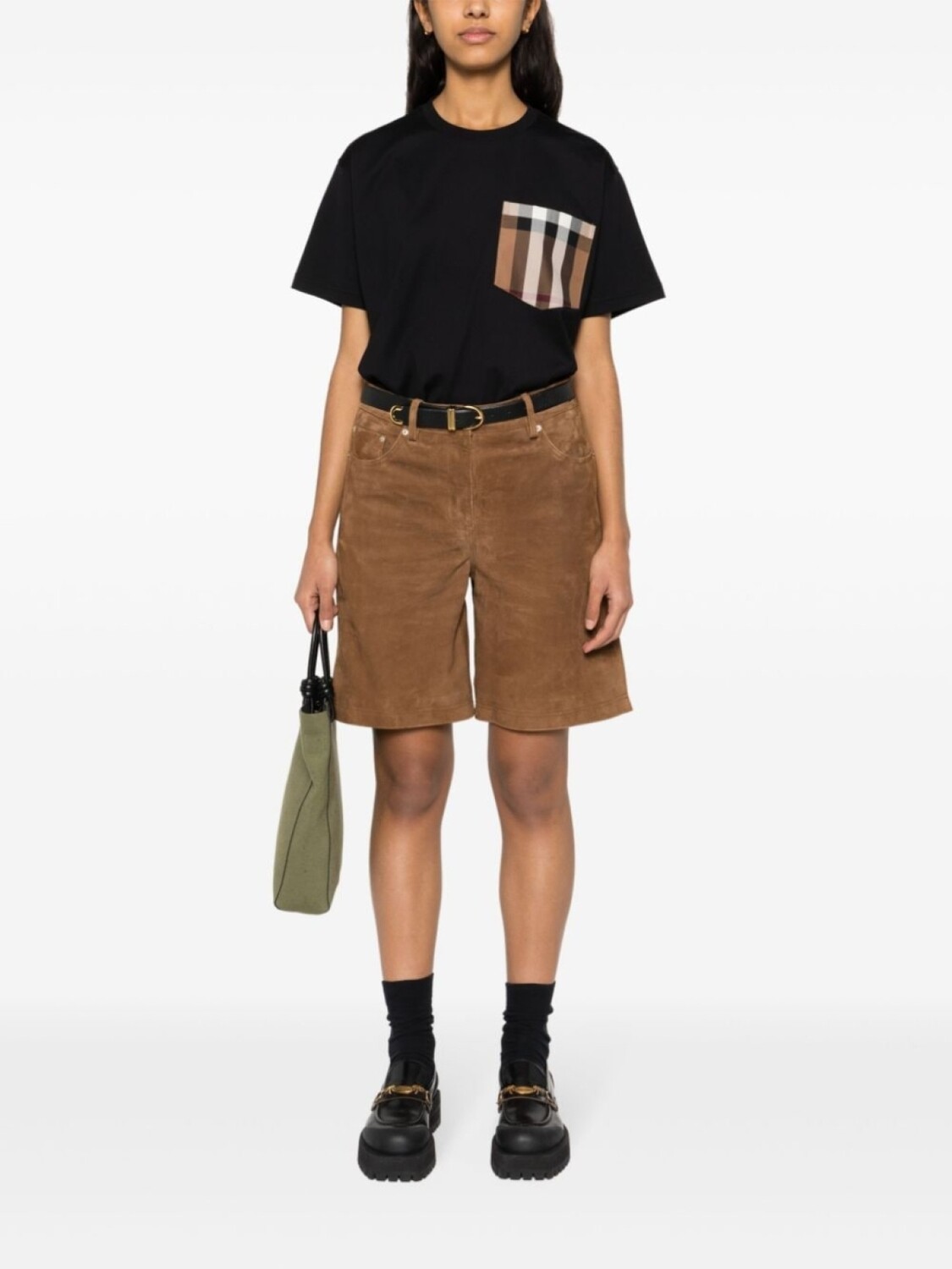 Футболка в клетку Carrick Burberry, черный — фото 2