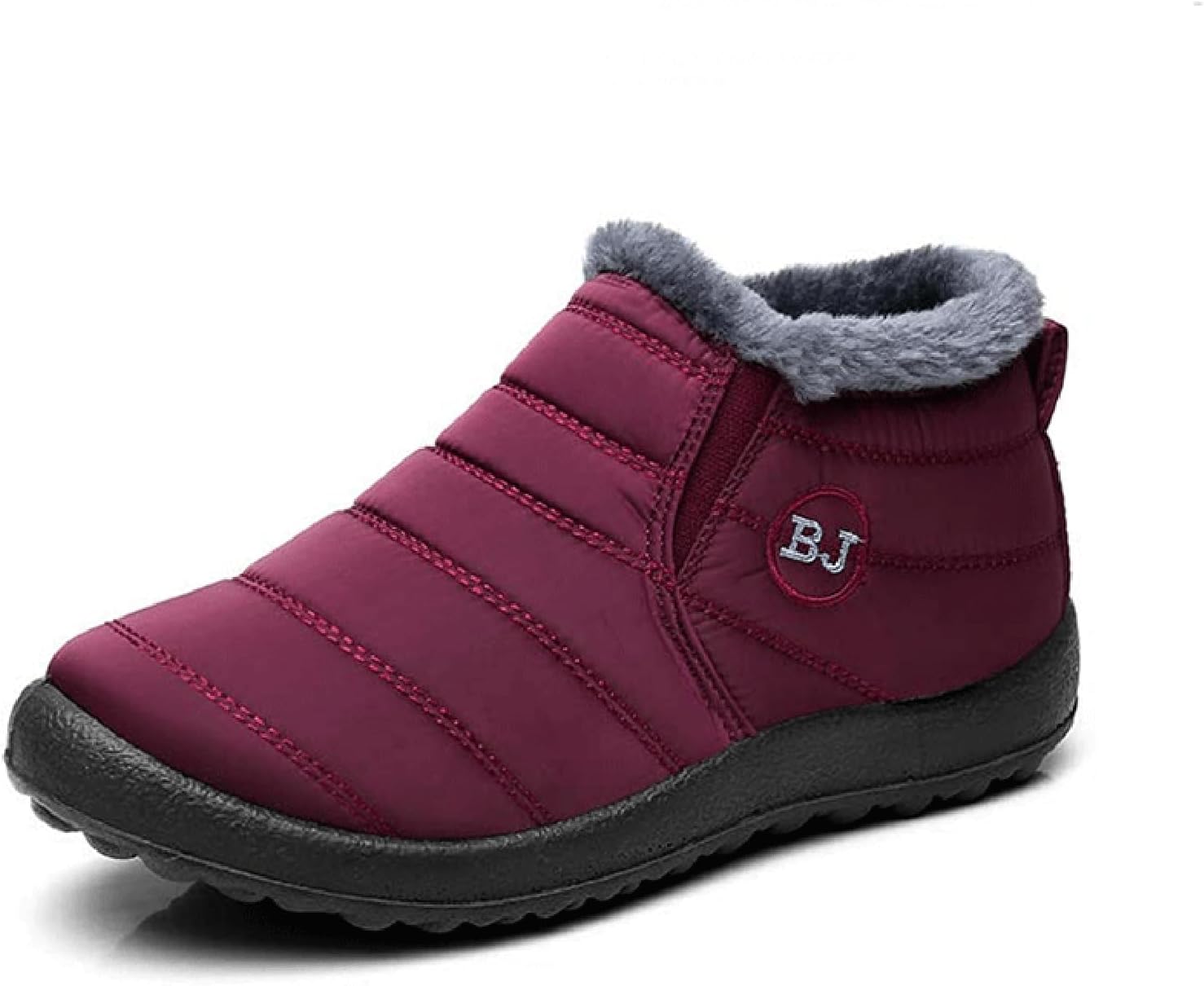 

Женские зимние снегоступы ZWRXW с теплой меховой подкладкой, противоскользящие, удобные, утепленные водонепроницаемые ботинки на каждый день, красный