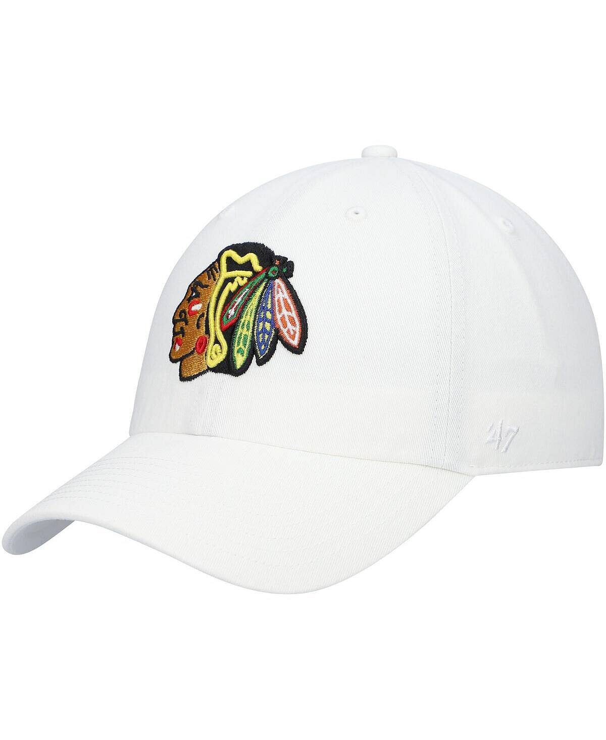 

Мужская белая регулируемая кепка Chicago Blackhawks Team Clean Up '47 Brand