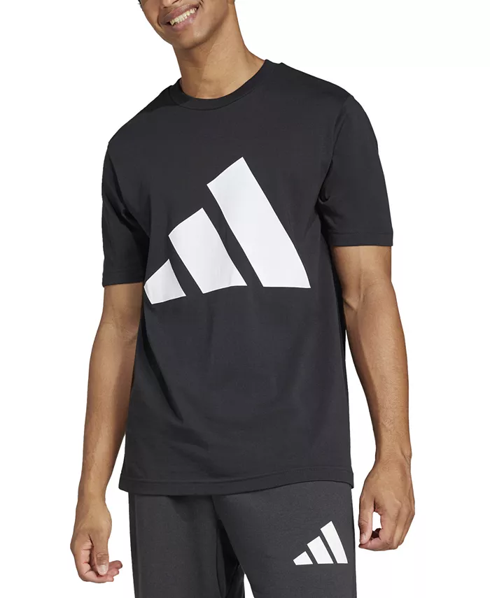 

Мужская хлопковая футболка с графическим принтом 3 Bar Logo adidas, черный