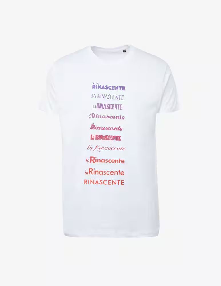 

Футболка Evoluzione с логотипом и красочными фразами Rinascente, белый