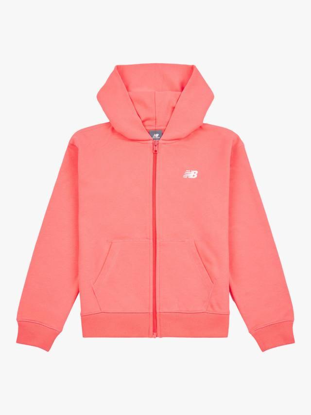 

Детская худи с молнией и маленьким логотипом New Balance, Drift Red