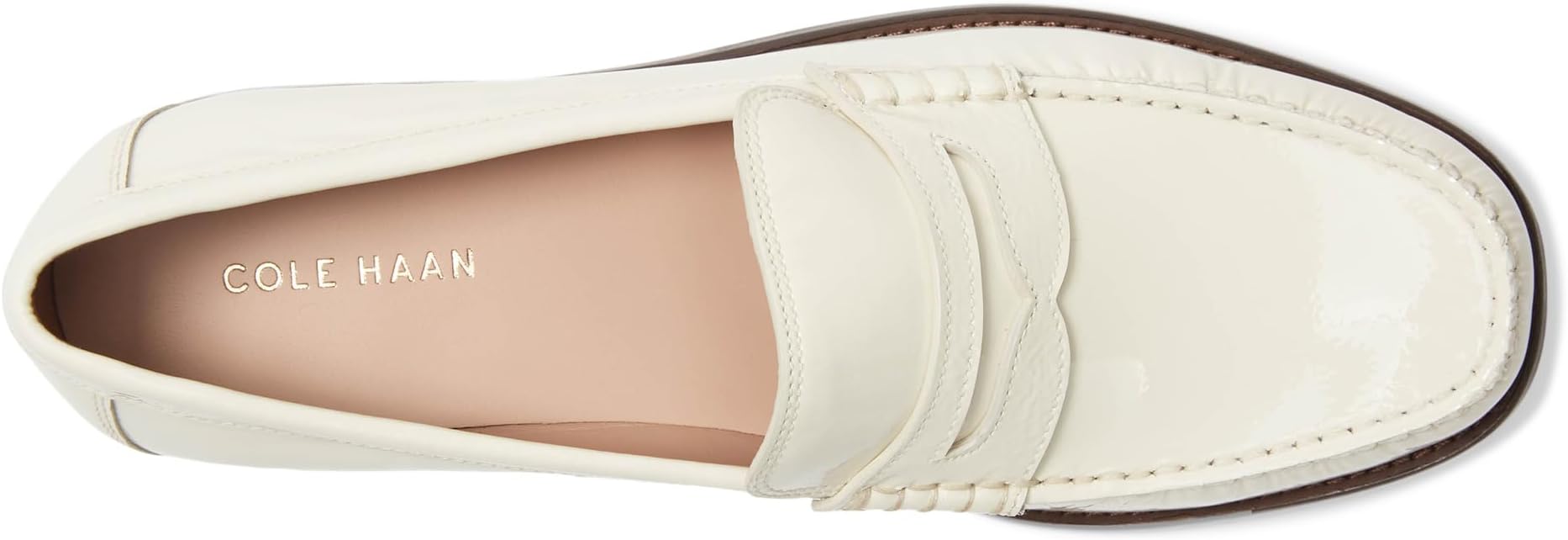 Лоферы Cole Haan Lana Lux Penny Loafers Remastered, Ivory Crinkle PatentSee Less — фото 2