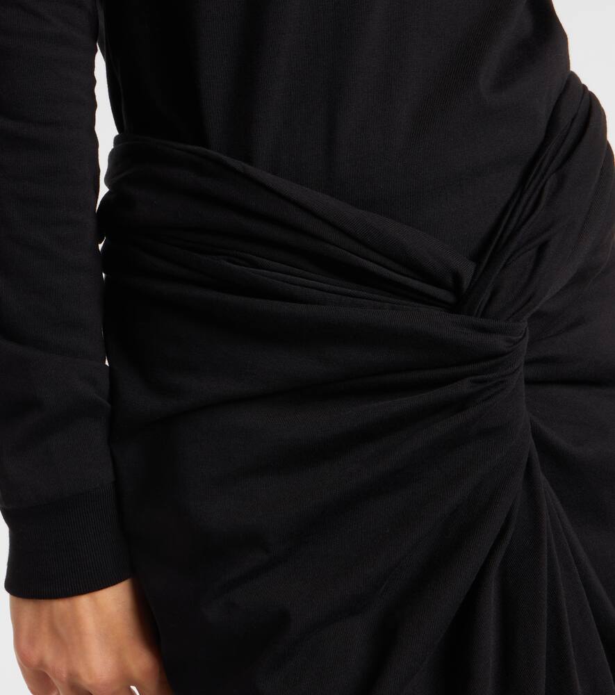 Собранная хлопковая джерси миди-юбка Dries Van Noten, Black — фото 4