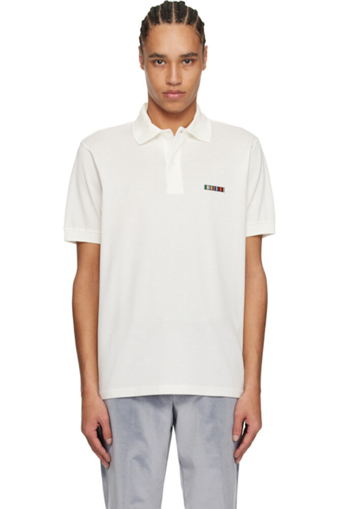 

Белая хлопковая футболка-поло с фирменным логотипом Paul Smith