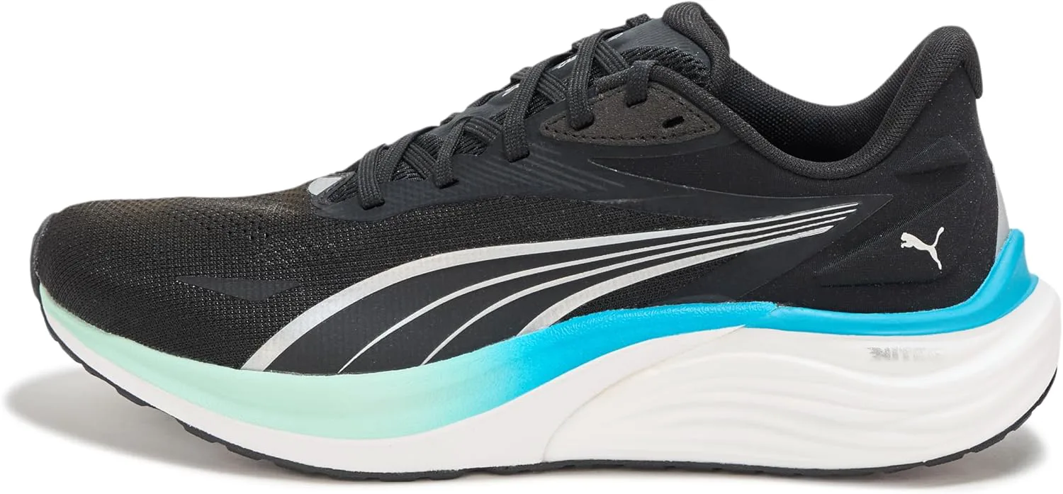 Мужские кроссовки для бега Puma Electrify Nitro, черный/мятный/синий — фото 3