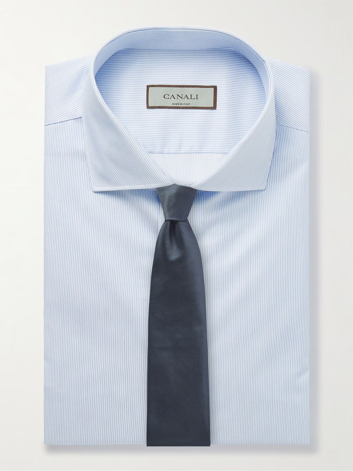

Рубашка Slim-Fit из безупречного хлопка в полоску CANALI, синий
