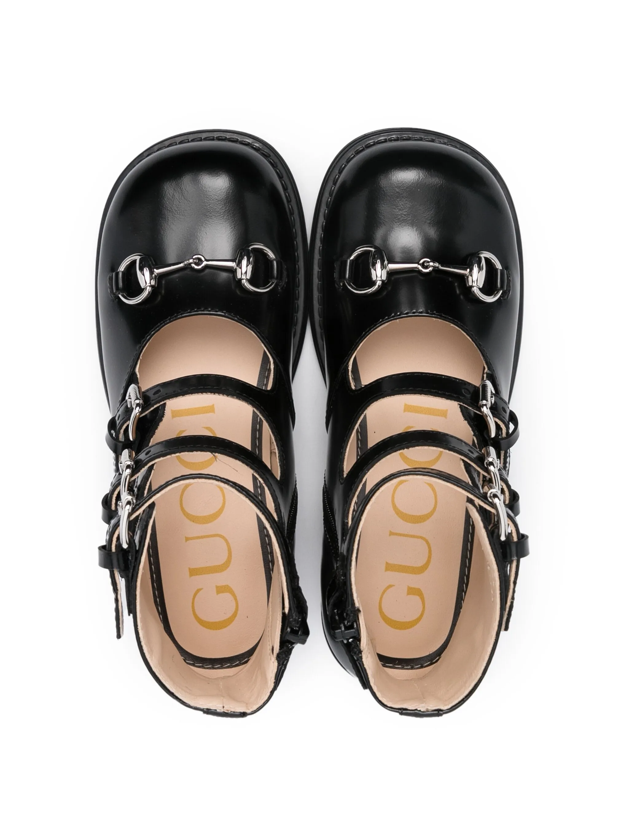 

Балетки с пряжкой Horsebit Gucci Kids, черный