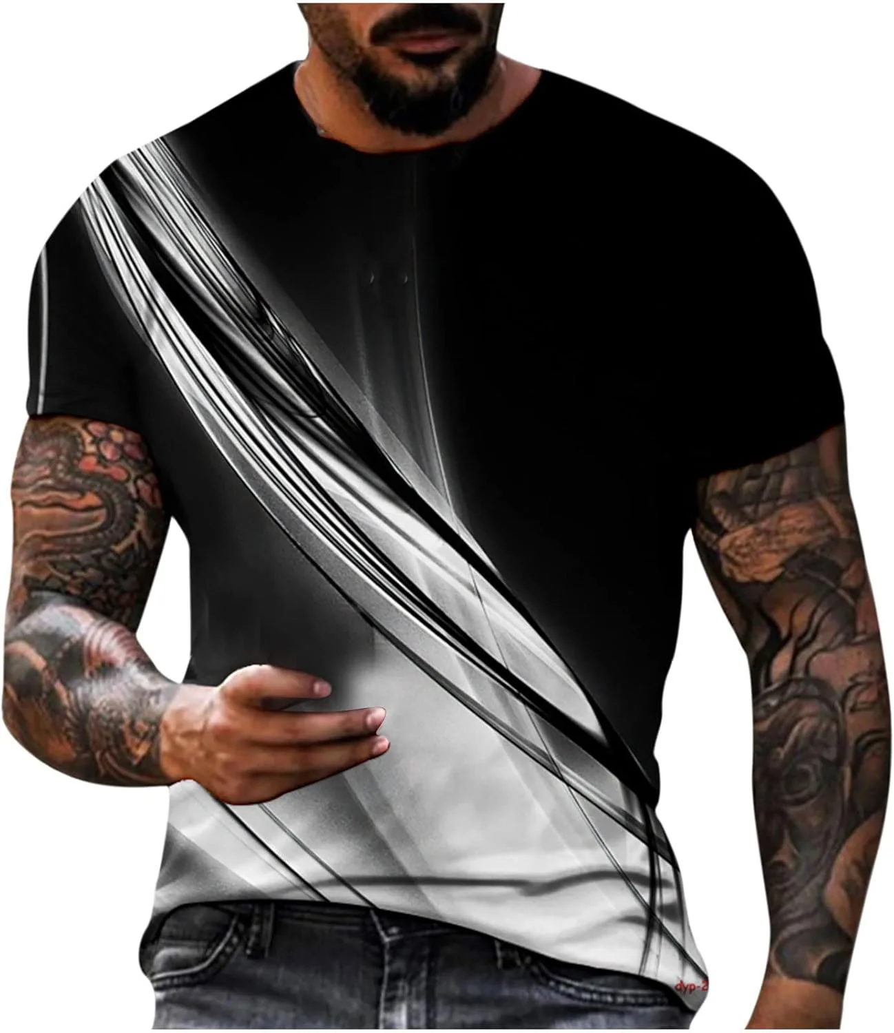 

Футболка Muscularfit для мужчин Casual Loose с коротким рукавом и 3D принтом