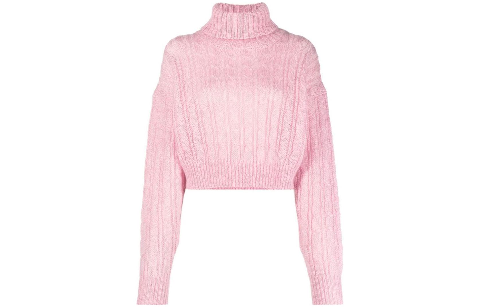 

GANNI Свитер женский розовый водолазка умеренный батвинг