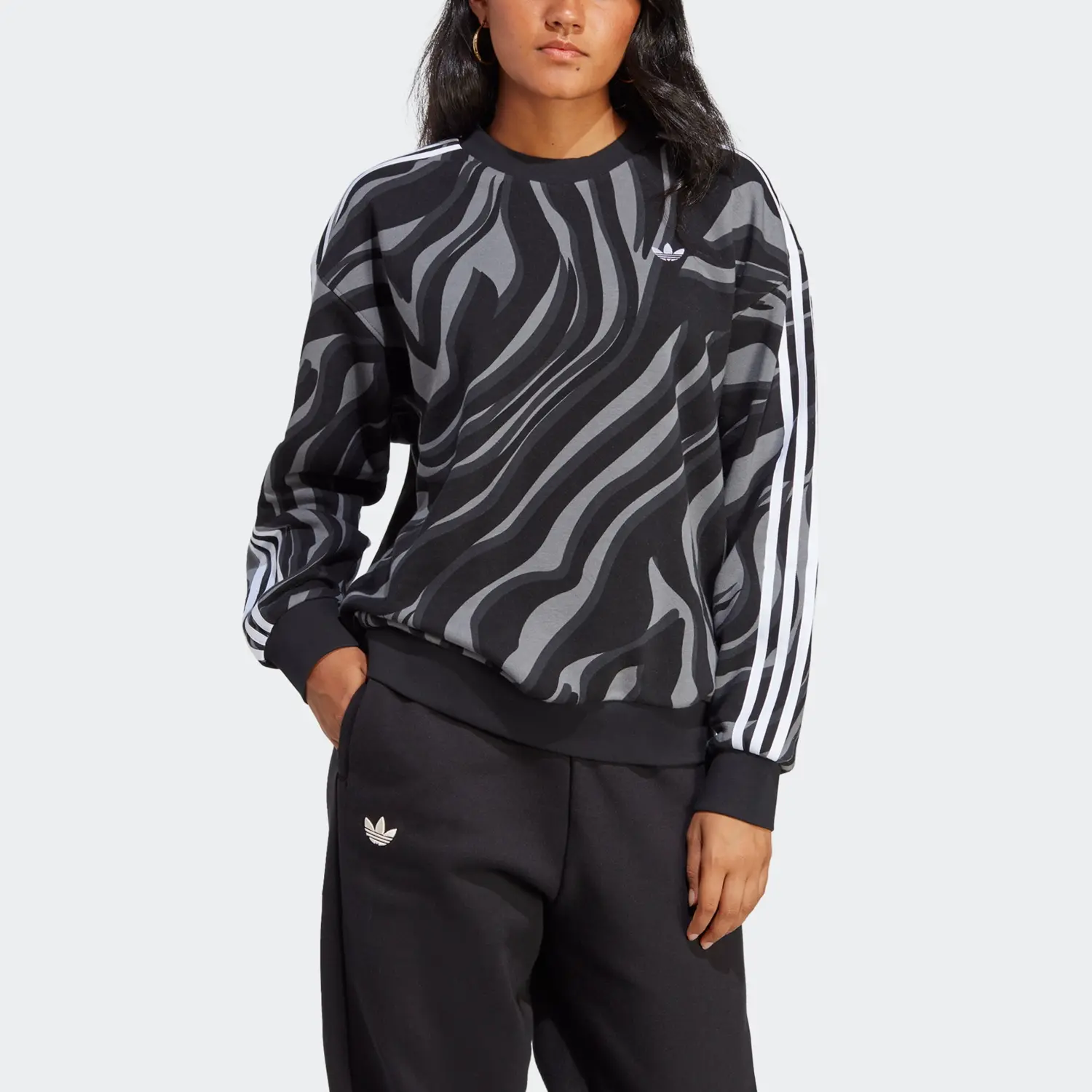 Футболка женская черная серая Adidas Originals — фото 3