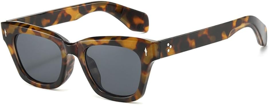 

Солнцезащитные очки Clear Ocean Lens Shades UV400 для женщин, модель «кошачий глаз», с декоративными заклепками, модные солнцезащитные очки для мужчин, темно-зеленого цвета generic, Leopard Grey