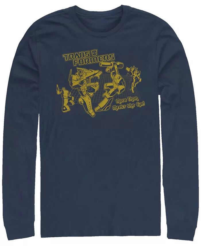 

Мужская футболка с длинным рукавом Transformers Generations Battle Grid Fifth Sun, синий