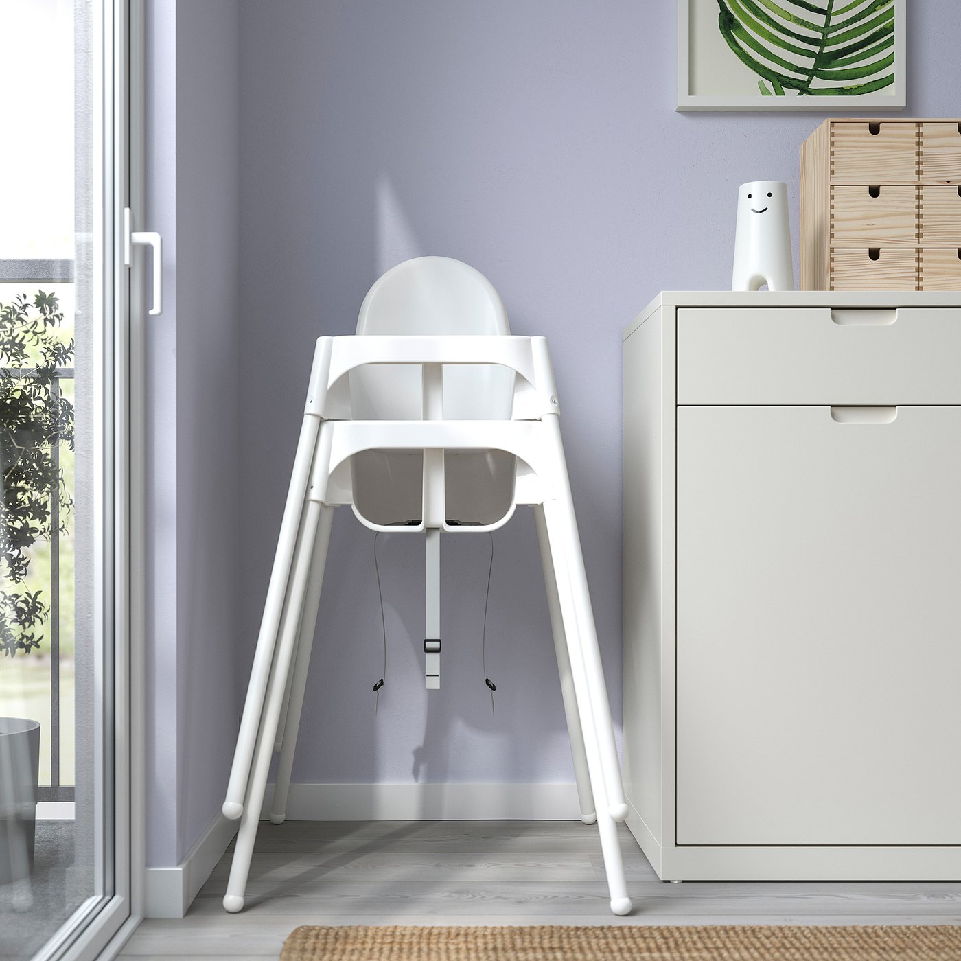 Детский стульчик для кормления + ремень безопасности, белый/белый IKEA Antilop — фото 4
