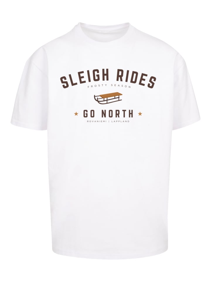 

Футболка большого размера с изображением Рождества на санках белого цвета F4NT4STIC, Белый, Футболка большого размера с изображением Рождества на санках белого цвета F4NT4STIC