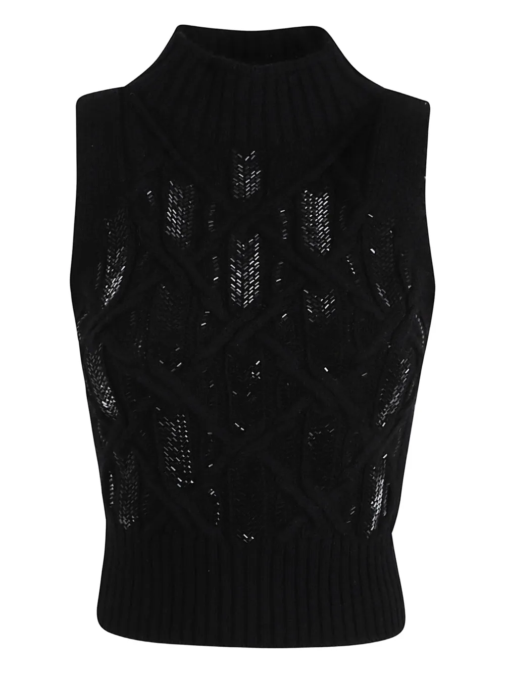 

Декорированный свитер без рукавов Ermanno Scervino, черный