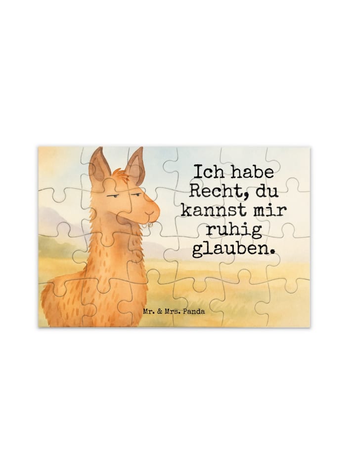 

Mr. & Mrs. Panda Голова ламы-пазла с раздраженным рисунком и надписью белого цвета