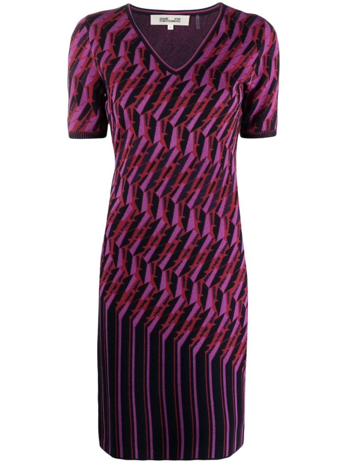 

Платье вязки интарсия зигзагом DVF Diane von Furstenberg, фиолетовый