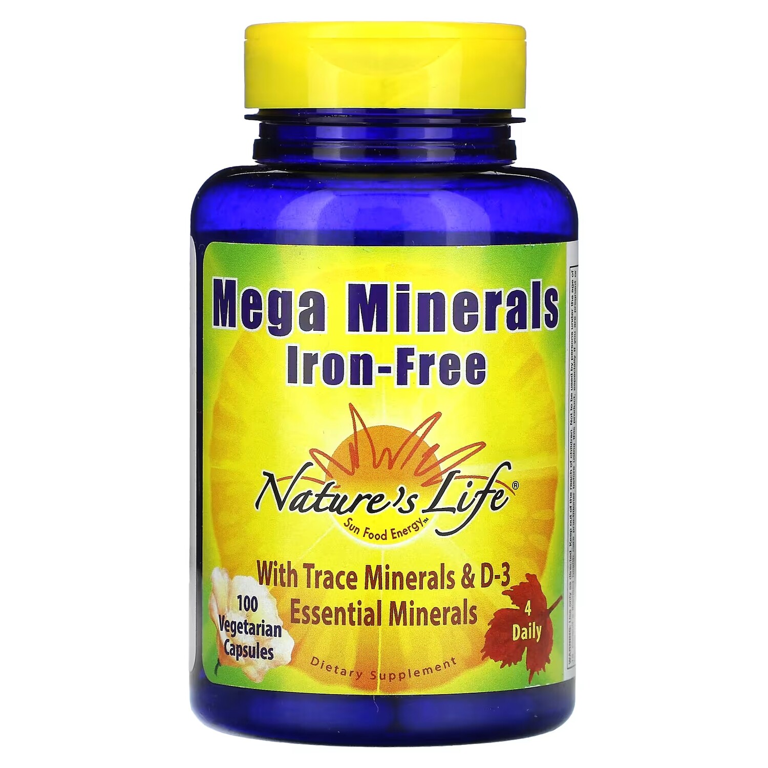 

Добавка Nature's Life Mega Minerals, 100 вегетарианских капсул