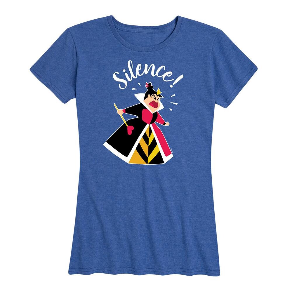 

Женская футболка Disney's Alice in Wonderland с рисунком Queen Of Hearts Silence, цвет Heather Royal Blue