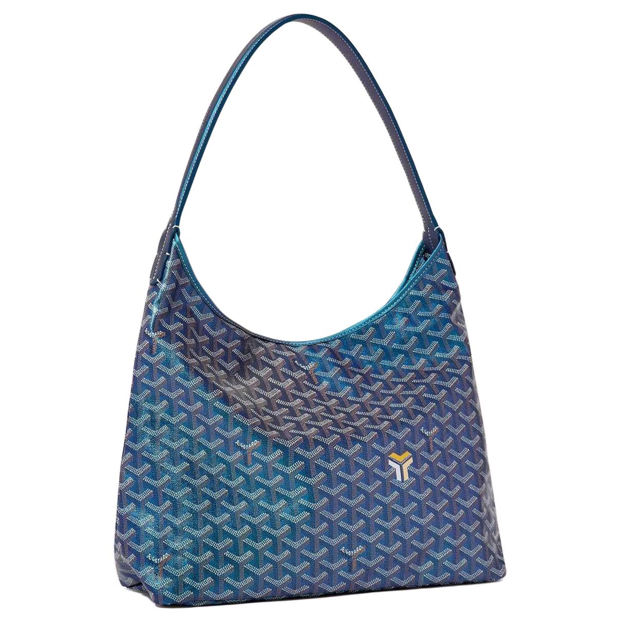 

Boheme Hobo Canvas с телячьей кожей Сумка Hobo Женская Жемчужно-голубая GOYARD
