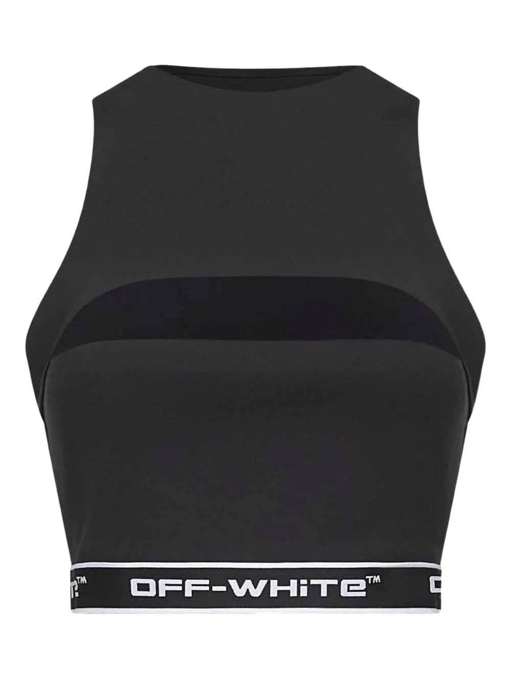 

Укороченный жаккардовый топ с мотивом стрелы OFF-WHITE, черный
