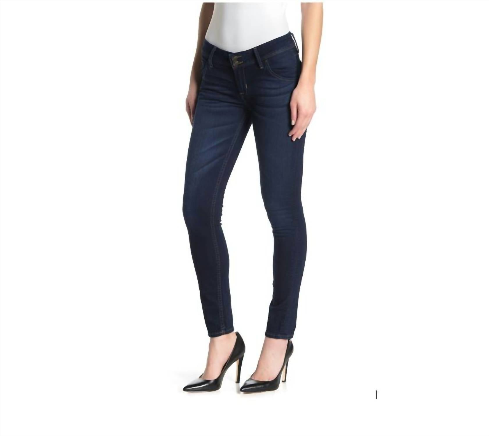 

Джинсы Collin Skinny Stretch средней посадки Ankle Jeans синего цвета Hudson