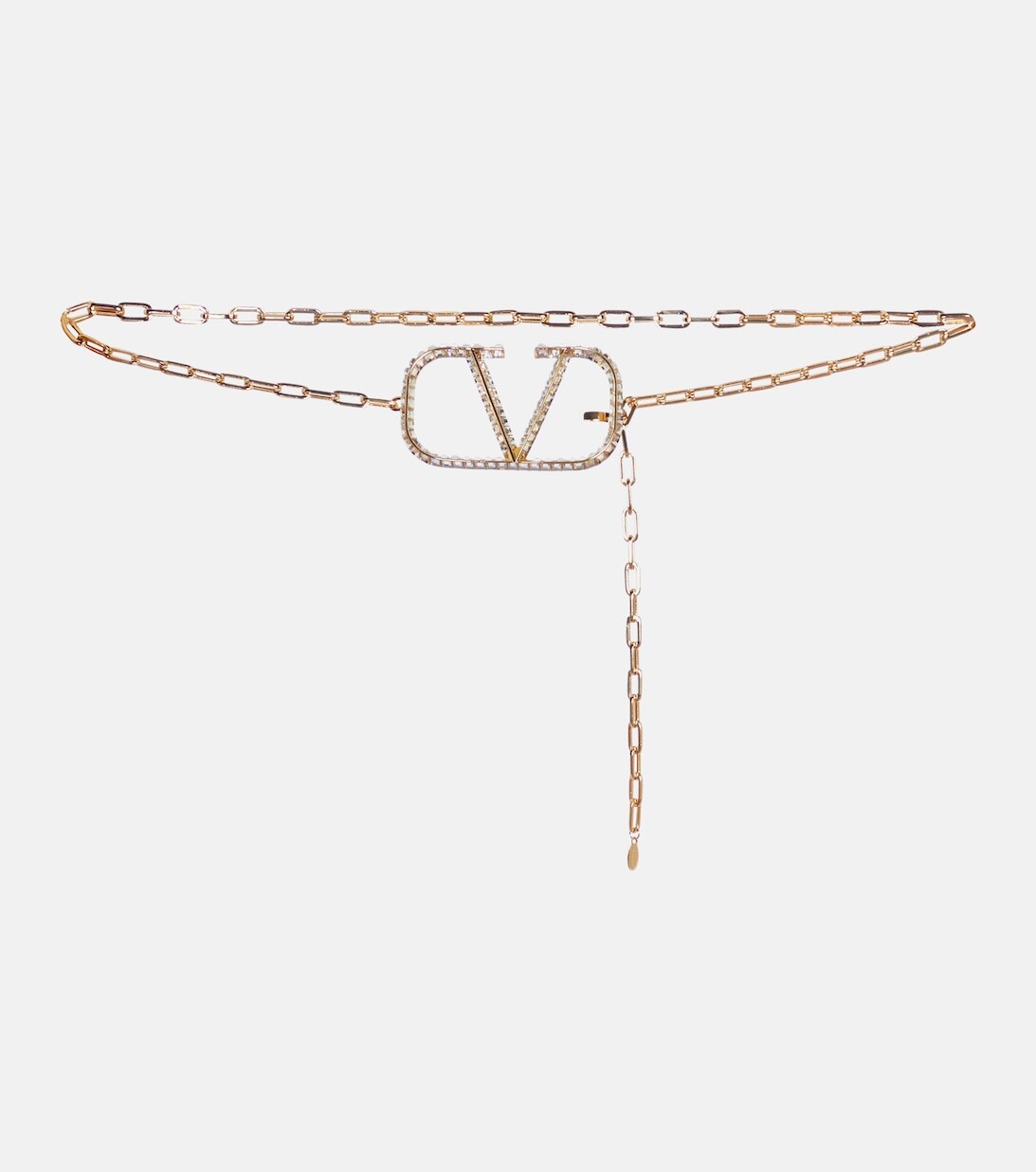 

Ремень с цепочкой и кристаллами Vlogo Valentino Garavani, золотой