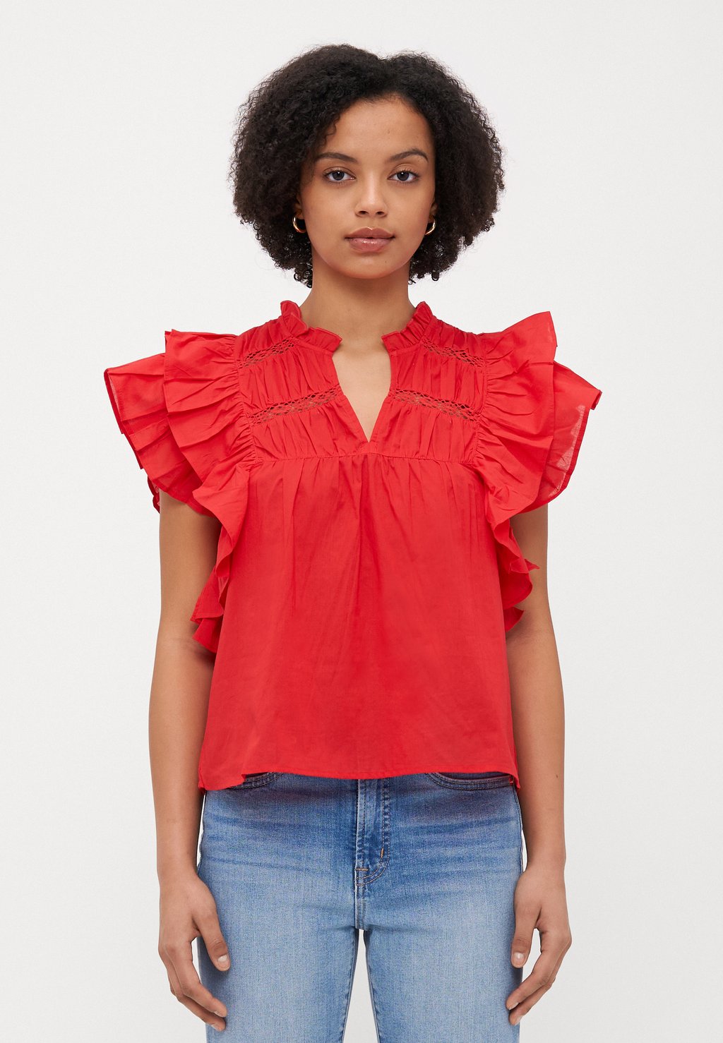 

Блуза ONLSUNNY FRILL ONLY Petite, красный