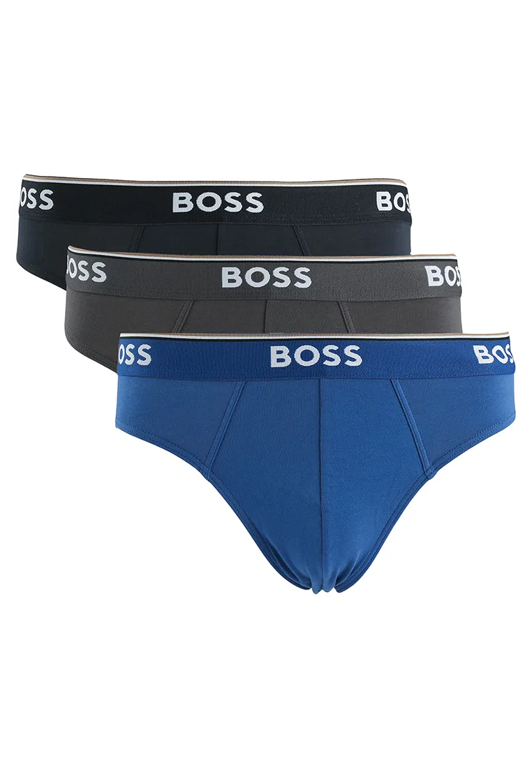 Трусы, 3 шт., stretch cotton, BOSS Body, черный/синий/серый