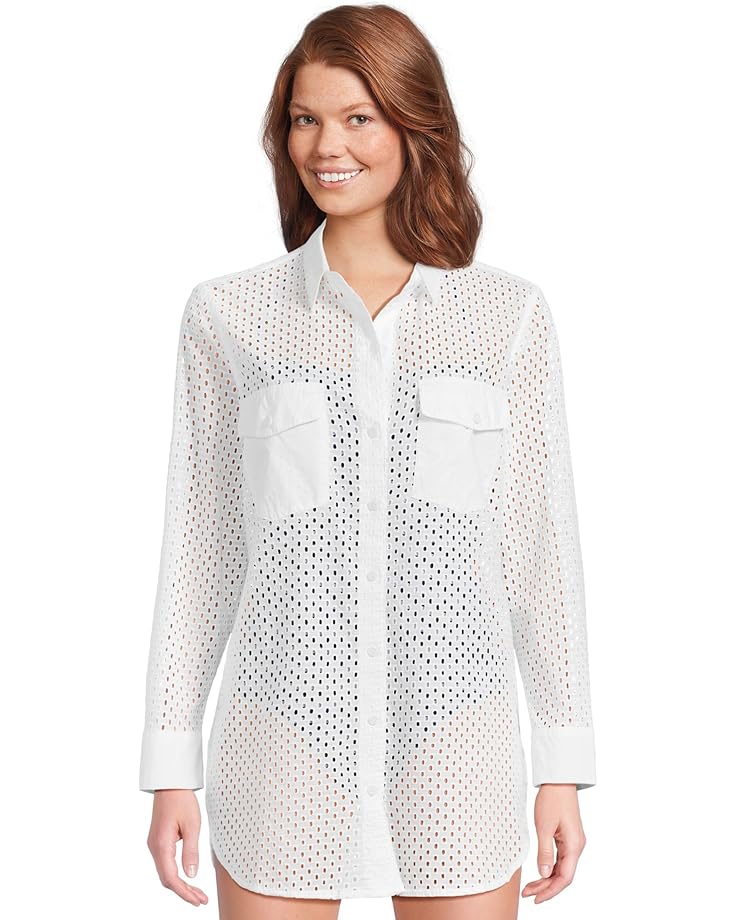 

Рубашка Tommy Bahama Eyelet Cove Boyfriend Shirt, белый